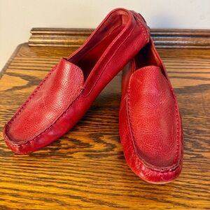 Vintage Red IL Bisonte Women’s Leather Driving Loafers